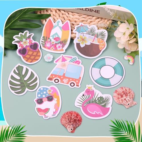 32 Pack Summer Sticky Notes Beach Sticky Notepad Fruit Flamingos Note Pads Self Sticky Writing Memo Pads Page Marker for School Office Supplies Small Gift Hawaiian Party Favor - SHOP NO2CO2