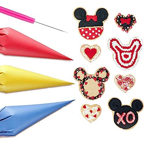 122Pieces Tipless Piping Bags - 100pcs Disposable Piping Pastry Bag for Royal Icing/Cookies Decorating - 10 Pastry Bag Ties,10 Clips &2 Scriber Needle - Best Cookie/Cake Decorating Tools (14 inch) - SHOP NO2CO2