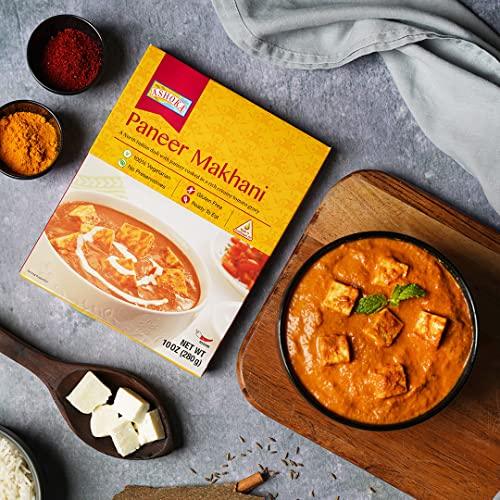 Ashoka Meals 1932, Vegetarian Tomato Cheese Curry, All-Natural, Kosher Certified, Ready to Eat Indian Meals, Authentic Paneer Makhani, Great for Offices, No Preservatives, Pack of 5 - SHOP NO2CO2