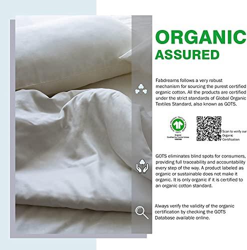 Fabdreams 100% Organic Cotton Percale Weave Full Size Sheet Set | 300 Thread Count | GOTS Certified | Long Staple Cotton | Cool Crisp Breathable | Fits Upto 17" Deep Pocket | Ivory - SHOP NO2CO2