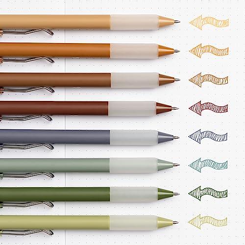 Gel Pens - Earthy, Matte Finish, Smooth Writing, No Bleed - For Journaling, Bible Notes, Drawing - Cute School Supplies, 8 Pack - SHOP NO2CO2