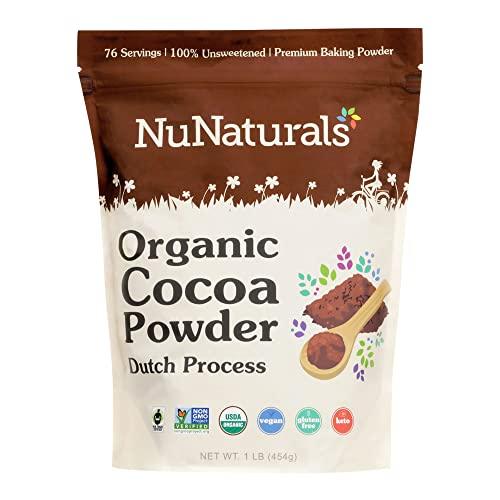 NuNaturals Organic Fair Trade Cocoa Powder, Premium Dutch-Process For Drinking and Baking, 1 lb - SHOP NO2CO2