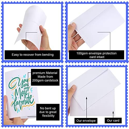 Joyberg Blank Cards and Envelopes 4x6, 30 Pack White Invitation Cardstock with 30 Pack Envelopes, Self-Seal Thank you Blank Greeting Cards and Envelopes, for All Occasions DIY, Print custom - SHOP NO2CO2