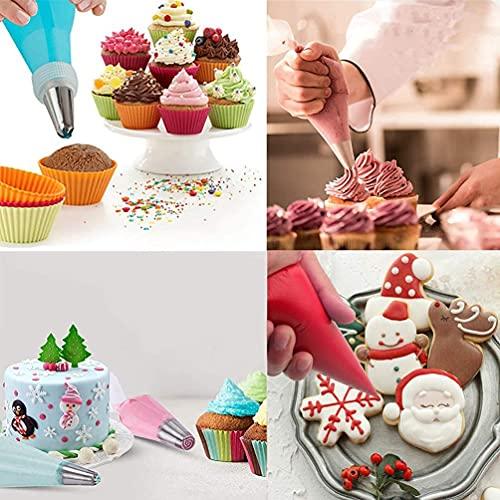 122Pieces Tipless Piping Bags - 100pcs Disposable Piping Pastry Bag for Royal Icing/Cookies Decorating - 10 Pastry Bag Ties,10 Clips &2 Scriber Needle - Best Cookie/Cake Decorating Tools (14 inch) - SHOP NO2CO2