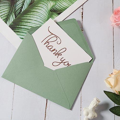 50 Pieces Sage-Green A6 Envelopes Greeting Card Envelopes 6 1/2 x 4 3/4 Inches for 4 x 6 Wedding Invitation Cards, Greeting Cards, Birthday Party Invitations - SHOP NO2CO2