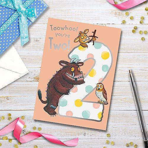 GRUFFALO Official The Age 2 Birthday Card, 2nd Birthday Card, Climate Pledge Friendly Card for 2nd Birthday, Recyclable Birthday Card, Officially Licensed Birthday Card - SHOP NO2CO2