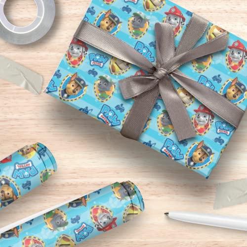 Danilo Promotions LTD PA016 PAW PATROL ROLL WRAP, 4M X 69CM, Wrapping Paper for Children's Presents, Climate Pledge Friendly Wrapping Paper, Recyclable Paper, Officially Licensed Paper - SHOP NO2CO2