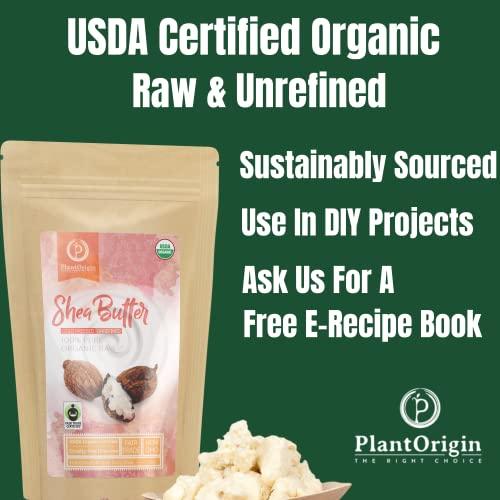 Shea Butter 1 lb | Raw USDA Certified Organic | African Unrefined | Great for Hair, Skin, and your DIY Projects | Soap Making Base, Lip Balm, Stretch Mark Cream. - SHOP NO2CO2