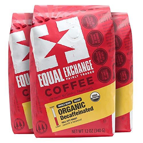 Equal Exchange Organic Whole Bean Coffee, Decaf, 12-Ounce Bag (Pack of 3) - SHOP NO2CO2