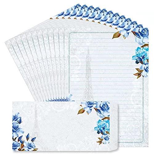 Paper Master Stationary Paper and Envelopes Set - Floral Writing Letter Stationary Set with Lined Paper - 36 Stationary Paper + 20 Envelopes, 7 x 10 Inch of Each Flora Stationery - SHOP NO2CO2