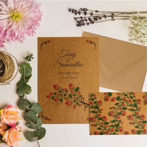 100 Packs Blank Greeting Cards and Envelopes, 4x6 Inch Kraft Blank Cards with Envelope Bulk for Cards Making Printing and Crafting, Stationery Cards with Envelopes for Christmas, Birthday - SHOP NO2CO2