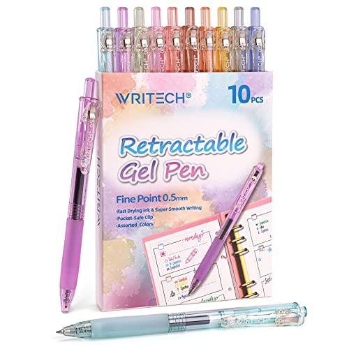 WRITECH Retractable Gel Pens Quick Dry Ink Pens Fine Point 0.5mm Multicolor For Journaling, Drawing, Doodling, and Notetaking (Multicolor) - SHOP NO2CO2