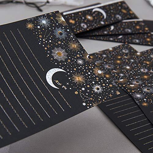 36pcs Starry sky letter writing stationary paper and envelopes set, literary love letter high-end bronzing invitation, creative small fresh Japanese-style Stationery Set Letter Writing Paper - SHOP NO2CO2