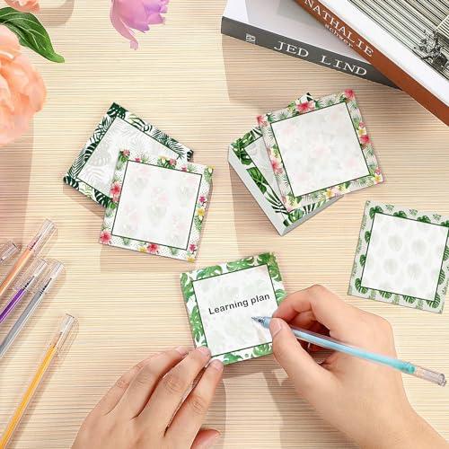 9 Pieces Palm Leaf Sticky Notes 3x3 Inch Adhesive Summer Hawaiian Tropical Palm Leaf Memo Notes Self-Stick Note Pads for School Office Home Supplies Students Teachers Gifts - SHOP NO2CO2