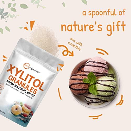 Xylitol Sweetener, 6 Pounds, Natural Sweetener, 1:1 Sugar Substitute and Low Calorie, Great for Baking and Cooking, No After Taste, Keto Friendly - SHOP NO2CO2