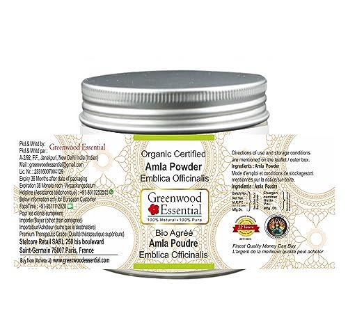 Pure Amla Powder (Indian Gooseberry) Emblica Officinalis Organic Certified 100% Natural Therapeutic Grade 100gm (3.5 oz) - SHOP NO2CO2