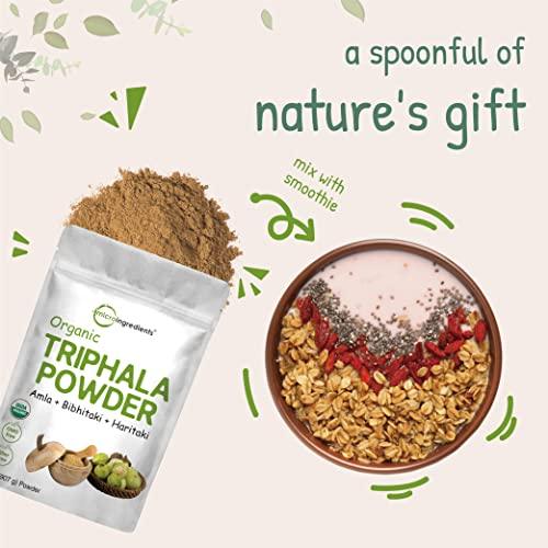 Micro Ingredients Organic Triphala Powder, 2 Pounds (Amla + Haritaki + Bibhitaki) | India Origin, Herbal Adaptogen Supplement, Supports Colon & Immune Health | Vegan, No GMOS - SHOP NO2CO2