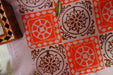 Tile pattern block printing stamp made of wood in square shape, intricate pattern fabric stamp from India for eco friendly sustainable gift - SHOP NO2CO2