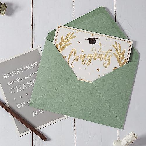 50 Pieces Sage-Green A6 Envelopes Greeting Card Envelopes 6 1/2 x 4 3/4 Inches for 4 x 6 Wedding Invitation Cards, Greeting Cards, Birthday Party Invitations - SHOP NO2CO2