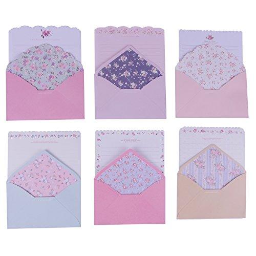 SCStyle 32 Cute Lovely Kawaii Special Design Writing Stationery Paper+16 Envelope 3.45 x5.4 Inch -(Flower) - SHOP NO2CO2