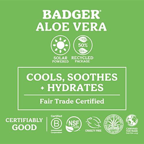 Badger Aloe Vera Gel for Sunburn Relief, Fair Trade & Organic After Sun Care, Pure Cooling Soothing Aloe Vera Gel for Face & Skin, Hypoallergenic & Unscented, 4 fl oz - SHOP NO2CO2