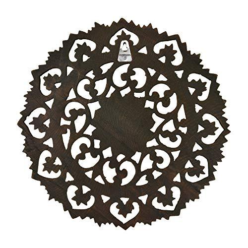 AeraVida Grand Flower Bouquet Hand Carved Teak Wood Wall Art | Mandala Inspired Wooden Wall Decor | Round Wall Art - SHOP NO2CO2