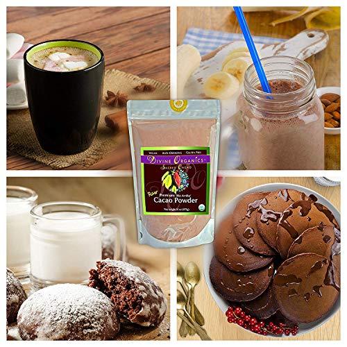 Divine Organics Raw Cacao Powder/Raw Cocoa Powder - Certified Organic - Premium Rio Arriba - Smoothies, Hot Chocolate, Baking, Shakes, Add to Coffee - Rich in Magnesium (32oz) - SHOP NO2CO2