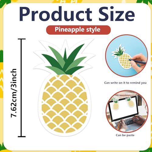 48 Pieces Pineapple Style Sticky Notes Self-Adhesive Summer Pineapple Design Note Pads Hawaii Pineapple Sticky Memo Notes for Reminder Stationery Studying School Office Home Supplies - SHOP NO2CO2