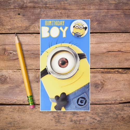 DESPICABLE ME Official Birthday Boy Card, Birthday Card for Boy, Birthday Card for Him, Climate Pledge Friendly Card for Boy, Recyclable Birthday Card, Officially Licensed Birthday Card - SHOP NO2CO2