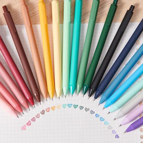 Kaco Gel Pens 20 Assorted Color Ink 0.5mm Fine Point, Cute Stationery Journaling Note Taking Pens Retractable Office School Supplies - SHOP NO2CO2