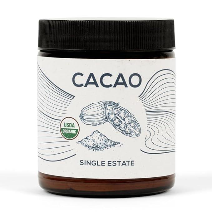 One Farm by WAAYB Organic Cacao, Single Estate, Non-GMO, Fair-Trade, Vegan, Gluten Free, 100% Raw Rizek Cacao in Resealable Bag for Cooking, Smoothies, Lattes & Baking (2.6 oz Jar, Powder) - SHOP NO2CO2