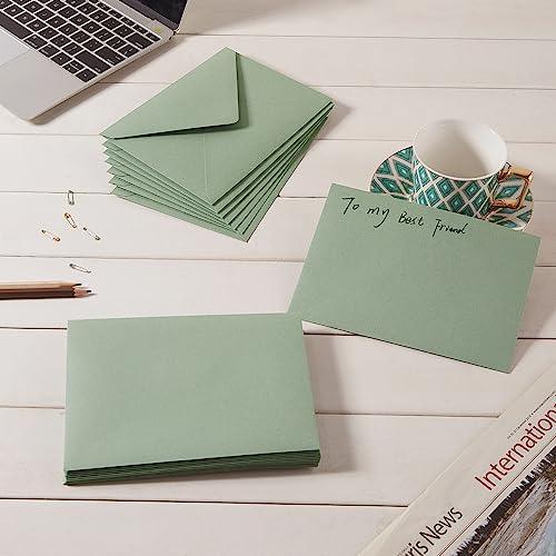 50 Pieces Sage-Green A6 Envelopes Greeting Card Envelopes 6 1/2 x 4 3/4 Inches for 4 x 6 Wedding Invitation Cards, Greeting Cards, Birthday Party Invitations - SHOP NO2CO2