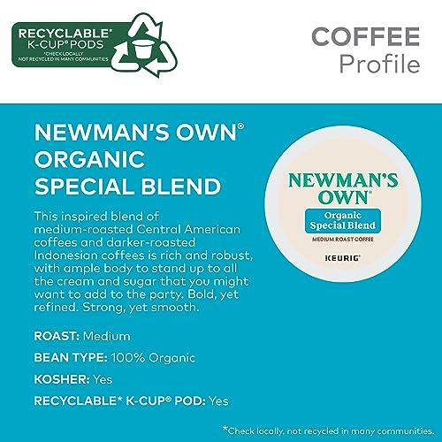 Newman's Own Organic Special Blend, Keurig Single Serve K-Cup Pods, Medium Roast Coffee, 60 Count, (6 Packs of 10) - SHOP NO2CO2