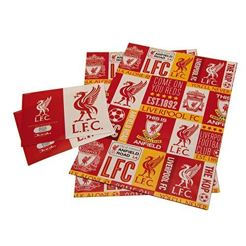 Official Liverpool FC Gift Wrap 2 Sheets 2 Tags, Gift Wrap for Presents, Climate Pledge Friendly Gift Wrap, Liverpool Recyclable Gift Wrap, Officially Licensed Gift Wrap - SHOP NO2CO2