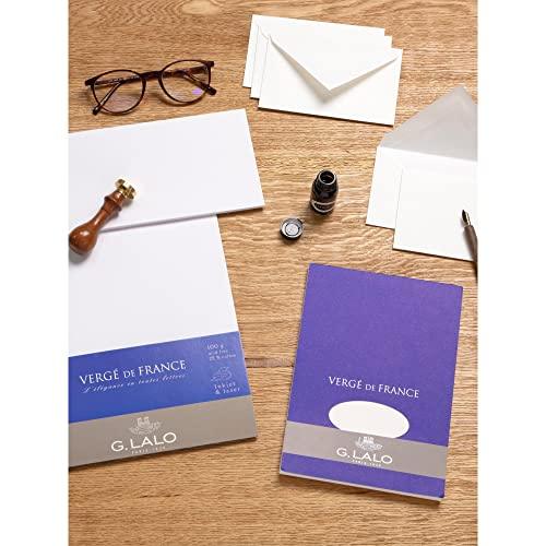 Lalo 11416L - Pad of 50 Plain Laid Sheets A5, 100 g, Vergé De France, Ivory - SHOP NO2CO2