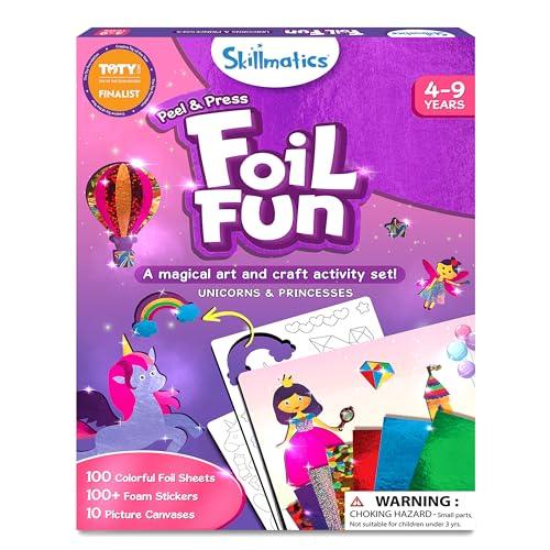 Skillmatics Art & Craft Activity - Foil Fun Unicorns & Princesses, No Mess Art for Kids, Craft Kits & Supplies, DIY Creative Activity, Gifts for Girls & Boys Ages 4, 5, 6, 7, 8, 9, Travel Toys - SHOP NO2CO2