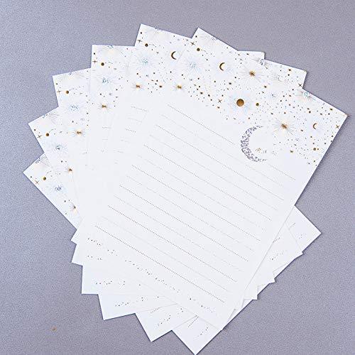 36pcs Starry sky letter writing stationary paper and envelopes set, literary love letter high-end bronzing invitation, creative small fresh Japanese-style Stationery Set Letter Writing Paper - SHOP NO2CO2