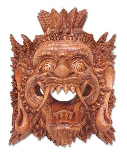 NOVICA Decorative Suar Wood Mask, Brown, Judge of The Netherworld' - SHOP NO2CO2