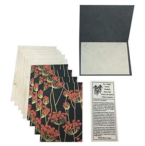 Nepal Greeting Card and Envelope Set: Blossom Notecards, Handmade Lokta Paper - SHOP NO2CO2