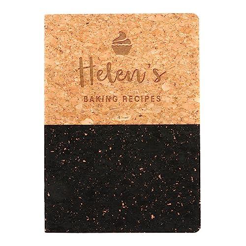 Personalized 'Baking Recipes' Journal - Eco-Friendly Stationery - Sustainable Gifts for Men and Women - Unique Vegan Cork Notebook 160 Pages - 80 Sheets Recycled Paper - SHOP NO2CO2