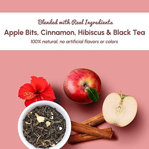 Teaniru, Apple Cinnamon Tea - 25 Pyramid Tea Bag | Energy Tea, Naturally Flavored Black Tea, Pure Leaf Tea - Rich in Antioxidants, Vegan, Zero Calorie - Vitality Tea - SHOP NO2CO2