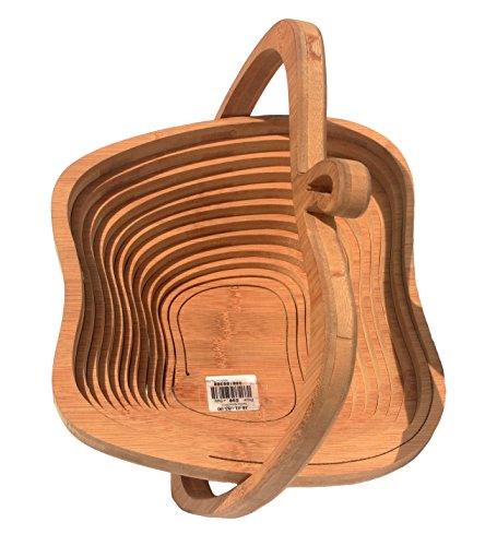 RaanPahMuang Fair Trade Bamboo Wood Collapsible Apple Fruit Serving Basket - SHOP NO2CO2