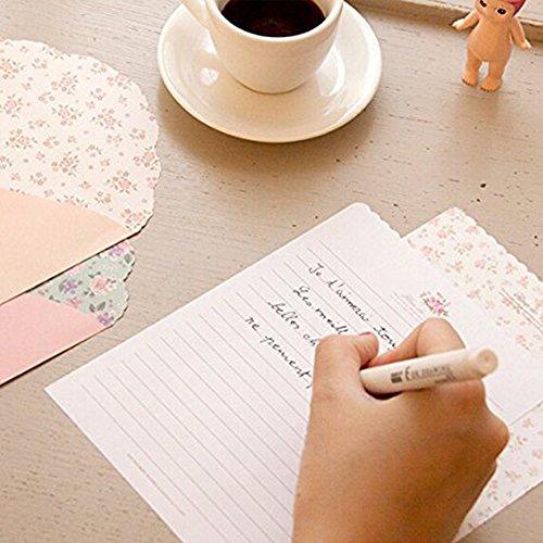 SCStyle 32 Cute Lovely Kawaii Special Design Writing Stationery Paper+16 Envelope 3.45 x5.4 Inch -(Flower) - SHOP NO2CO2