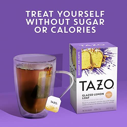 TAZO Glazed Lemon Loaf Herbal Tea Bags for Health and Wellness, Aromatic Blend, Caffeine-Free, 15 Count (Pack of 6) - SHOP NO2CO2