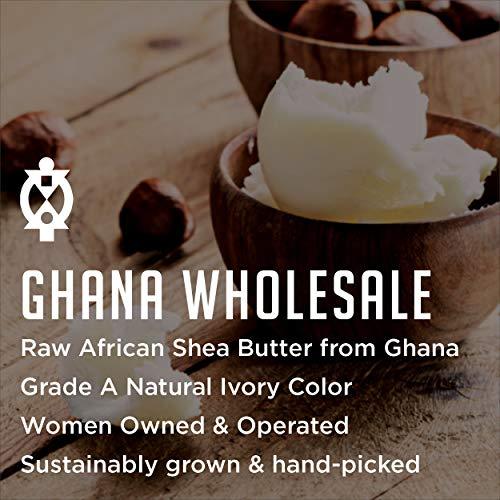 Ghana Wholesale Raw Shea Butter - Natural Skin Care for Face, Hair and Body (5 LB), 100% Pure Unrefined, African, Handmade, Organic & Fair-Trade Principles, Bulk Shea for Body Butters & Lotions - SHOP NO2CO2