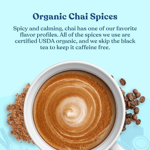 Chai Latte by Four Sigmatic | Organic Instant Chai Latte with Turkey Tail, Reishi Mushrooms & Coconut Milk Powder | Supports Gut & Digestion Health | Decaf, No Dairy & Gluten-Free | 10 Count - SHOP NO2CO2