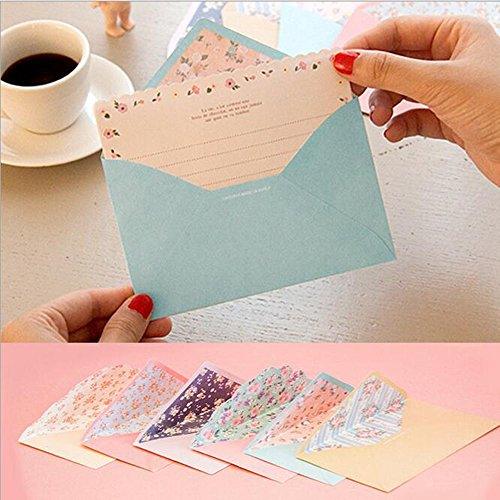 SCStyle 32 Cute Lovely Kawaii Special Design Writing Stationery Paper+16 Envelope 3.45 x5.4 Inch -(Flower) - SHOP NO2CO2