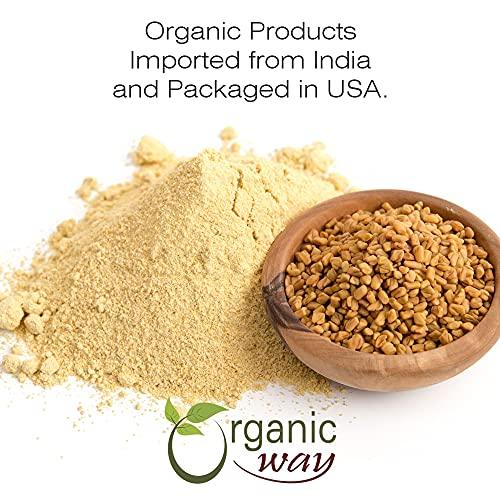 Organic Way Fenugreek / Methi Powder (Trigonella foenum) - Adds Flavour & Aroma | Organic & Kosher Certified | Raw, Vegan, Non GMO & Gluten Free | USDA Certified | Origin - India (1LBS / 16Oz) - SHOP NO2CO2