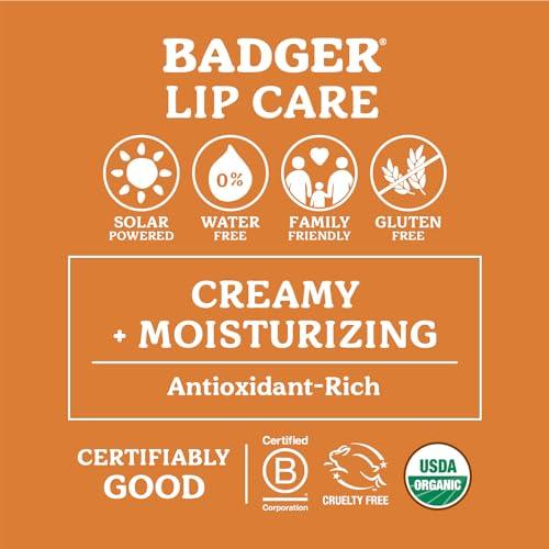 Badger - Cocoa Butter Lip Balm Set, Fair Trade, Certified Organic Lip Butter, Flavored, Cocoa, Vanilla, Orange, Mint, 0.25 oz (4 Pack) - SHOP NO2CO2