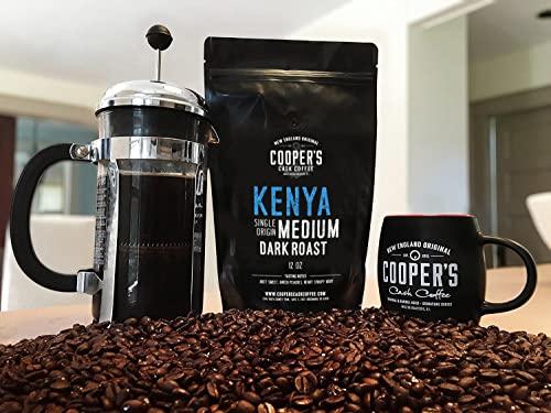 Kenya AA Medium Dark Roast Coffee Beans, Single Origin Whole Bean Coffee, Full Bodied Gourmet Coffee - 12 oz Bag - SHOP NO2CO2